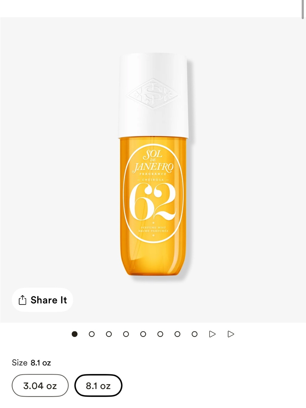 NEW Sol de Janeiro Cheirosa 62 Fragrance Mist 8.1 oz
